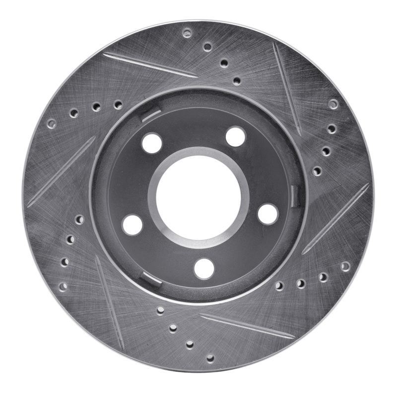 Buick Regal Brake Rotor (1) - Front Left - R1 Concepts - Drilled & Slotted - Silver - `97-`05